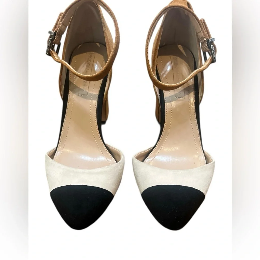 BCBGMaxAzria Tan and Black Heels